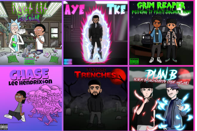 Portfolio for Custom cartoon cover art