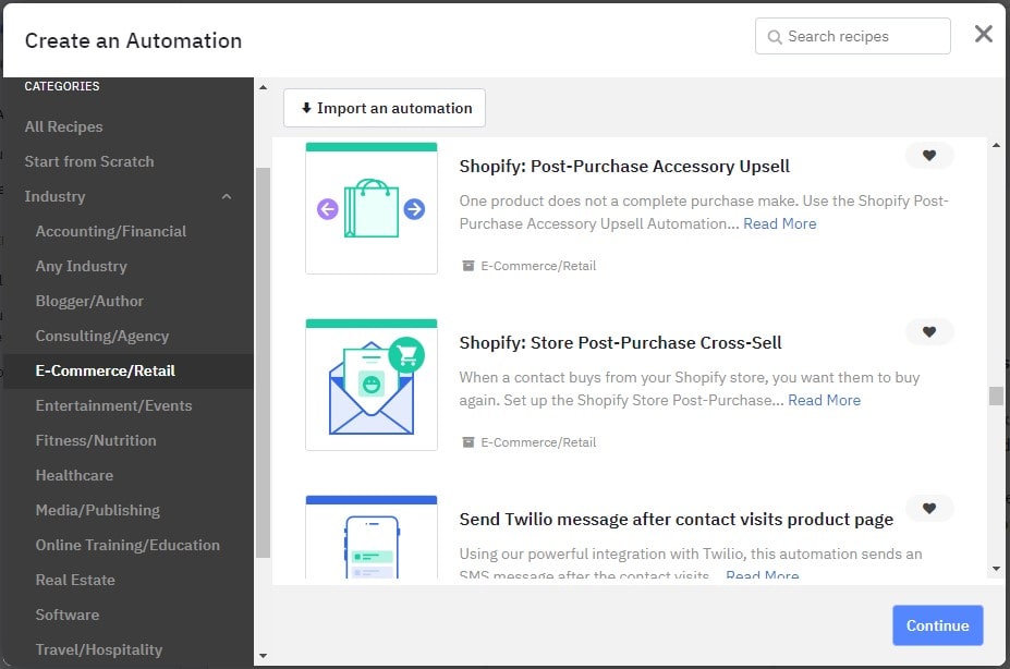 eCommerce automations in ActiveCampaign
